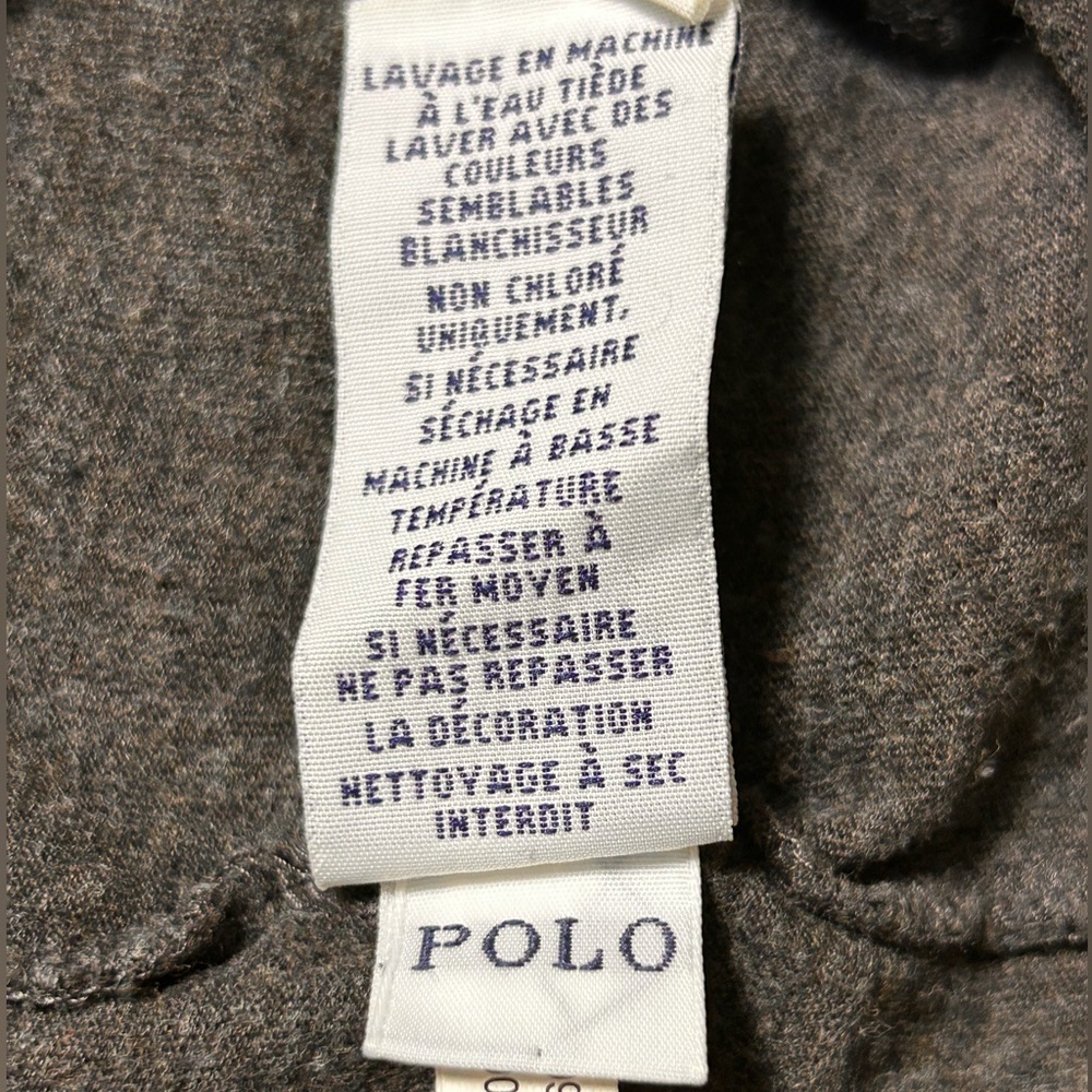 Polo Ralph‎ Lauren Charcoal Gray Long Sleeve V-Neck Shirt Men’s XL Red Pony Logo - Picture 7 of 7